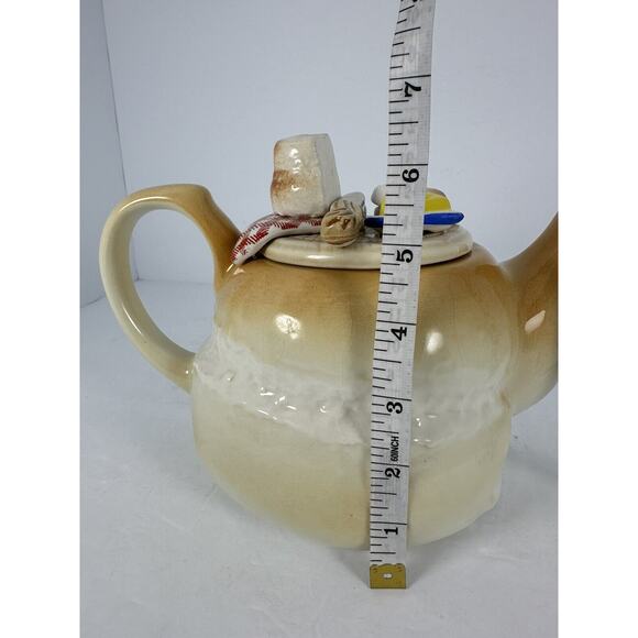 1987 England Sunshine Ceramics COTTAGE LOAF BREAD AND BUTTER TEAPOT with CRAZING - Picture 15 of 16
